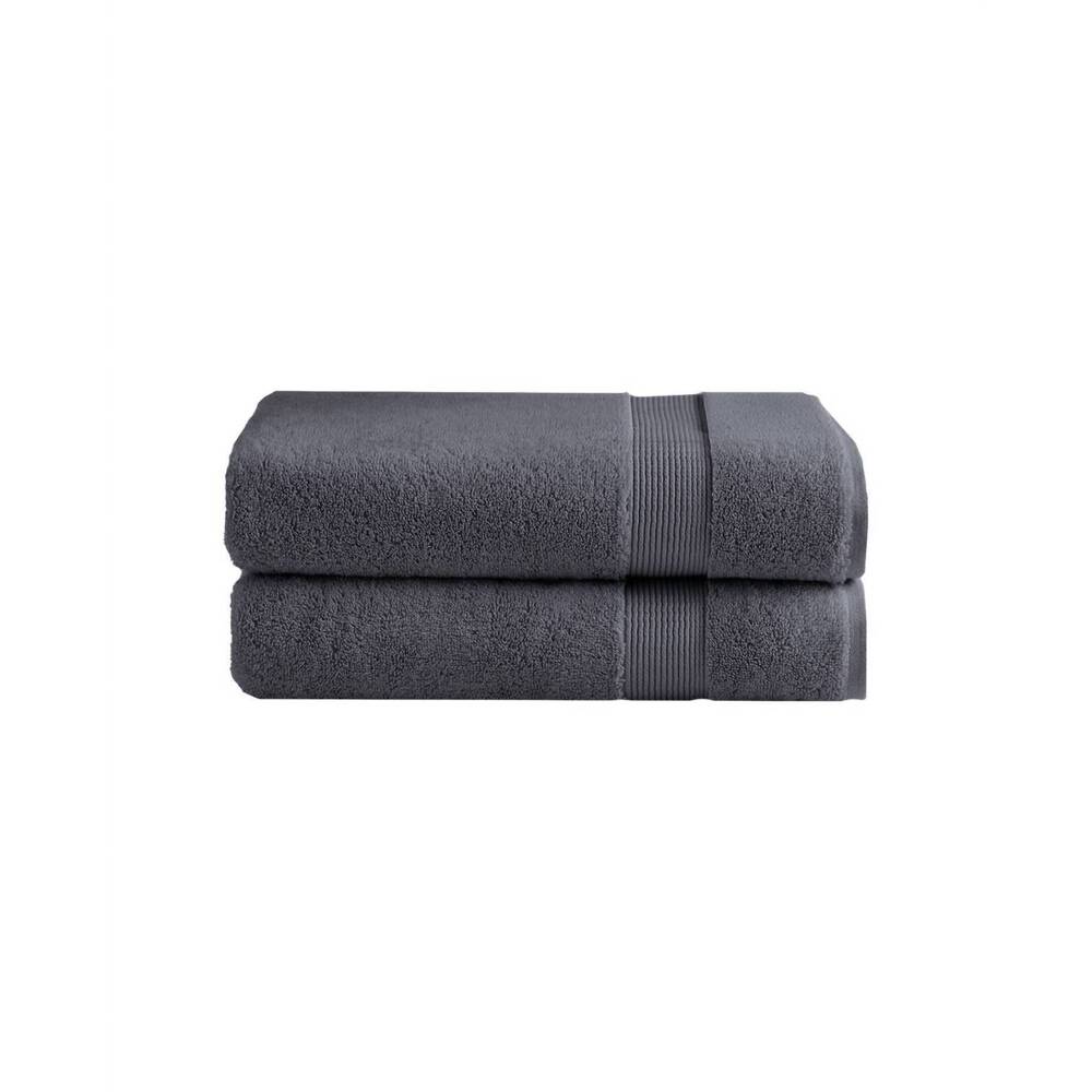 NEW UNDER THE CANOPY classic organic 2-piece bath towel set in charcoal